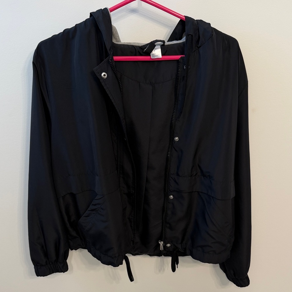 H&M Black Utility Jacket with Hood